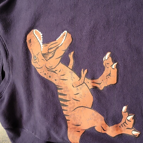 Navy dinosaur long sleeved tee shirt - Picture 3 of 3